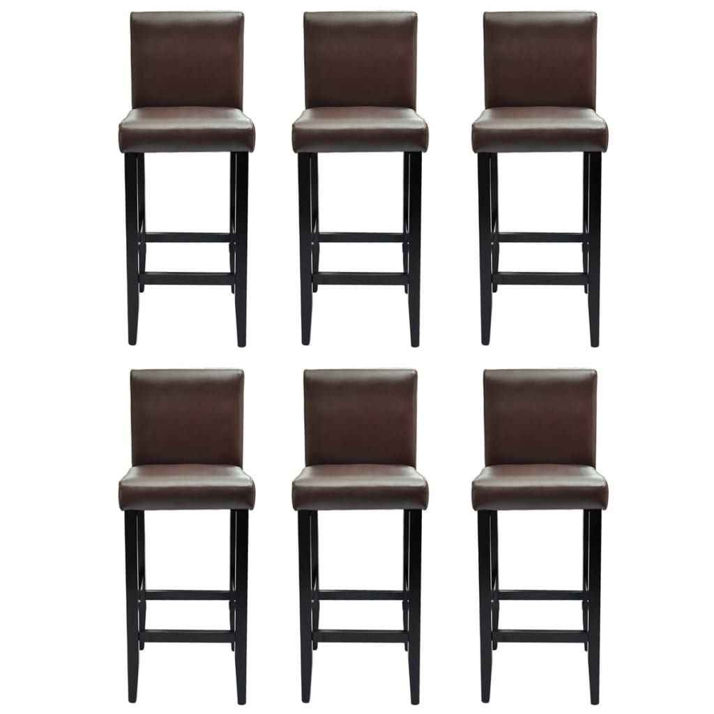 vidaXL Barshocker 6 Stk. Braun Kunstleder Image