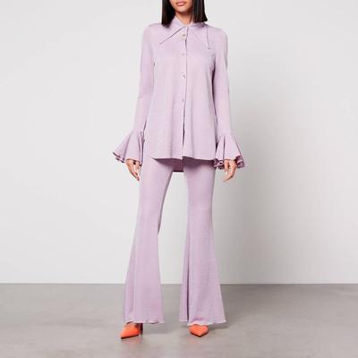 Lurex Lounge Shirt And Trouser Set - Purple - Sleeper Pants