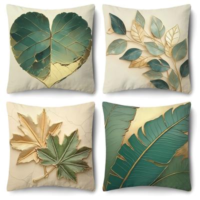 TEMU 4-pack Pattern Pillowcases, 18x18 Inches, Polyester Zipper Cushion Covers, Vintage , For Sofas, Bedrooms, Living Rooms, Home Decor (pillow Inserts Not Included) Image