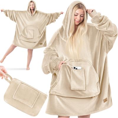 KESSER® Hoodie Decke Kuscheldecke mit Ärmeln Deckenpullover Vielseitig Tragbare Decke zum Anziehen