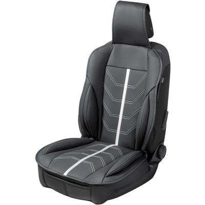 Pkw Sitzauflage Kimi, Auto-Sitzaufleger im Rennsportdesign schwarz/silber