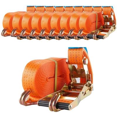 10x Spanngurt Ratschen Zurrgurt 10m 4t 4000kg 4to TÜV/GS ORANGE 2-tlg.