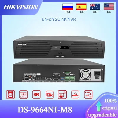 Hikvision Original 4K Network Video Recorder DS-9664NI-M8 64-ch 2U 4K 32MP NVR 8 SATA HDMI RAID for