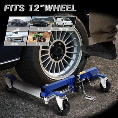 Car Wheel Dolly Jack Set, 1500LBS Capacity Wheel Dolly with Hydraulic Tire Jack & Aluminium Twin Rollers Set of 4