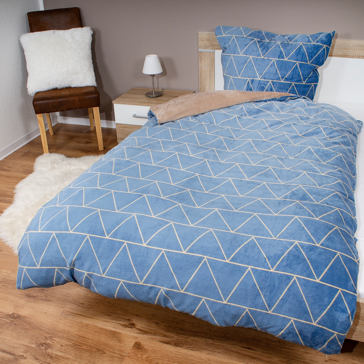 4tlg Cashmere Like Wende Bettwäsche Garnitur Bettzeug135x200cm Image