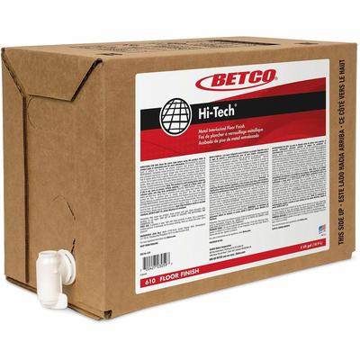 Betco 610B500 Hi-Tech Metal Interlocked Floor Finish, Liquid, 640 fl oz (20 quart), Mild Scent, Milky White, Clear