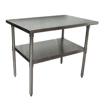 BK Resources 2VT4830 Stainless Steel Flat Top Work Tables, 48w x 30d x 36h, Silver, 2/Pallet