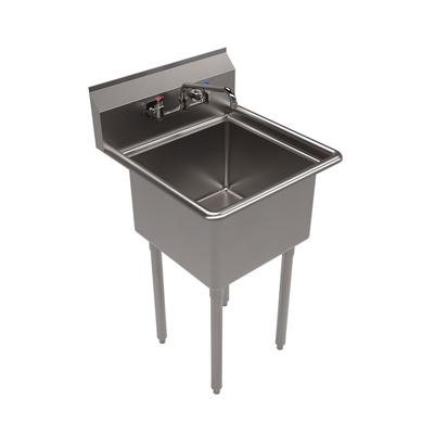 BK Resources BKS11812PG Stainless Steel Sink and Faucet Bundle, Sink/Faucet/Faucet Mounting Kit/Drain,18