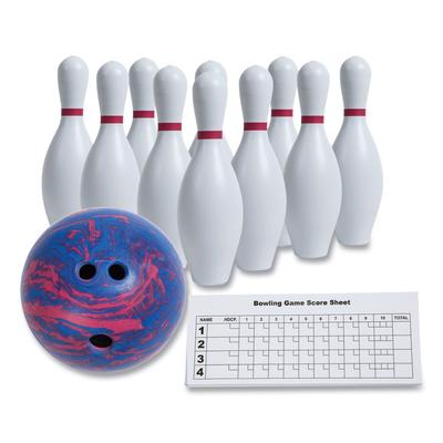 Champion BPSET Bowling Set, Plastic/Rubber, White, 1 Ball/10 Pins/Set - 1 Set