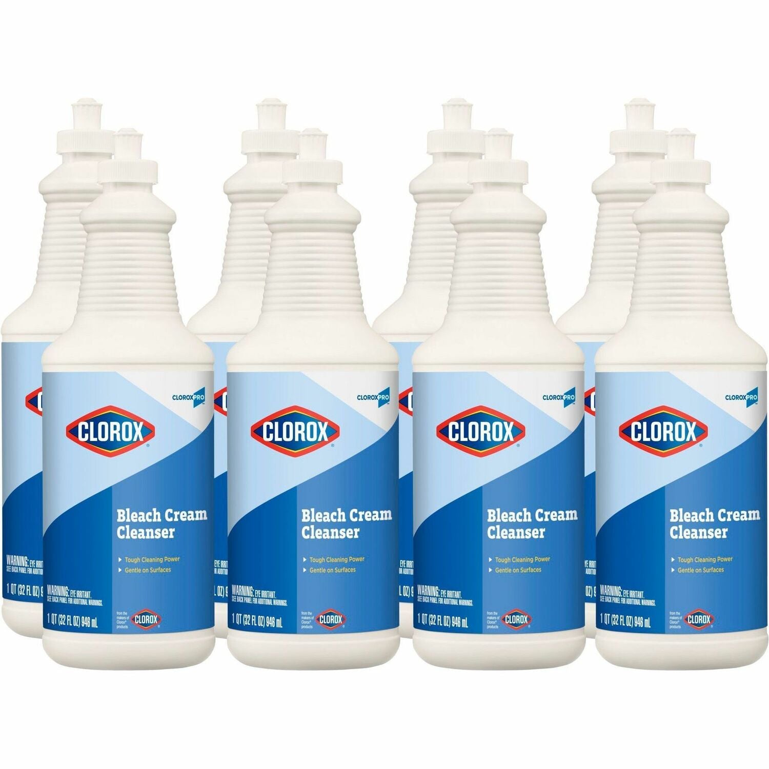 Clorox Commercial Solutions Bleach Cream Cleanser, Cream Cleanser, 32 fl oz (1 quart), 256/Bundle, Clear (CLO30613BD)