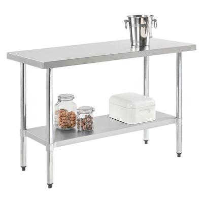 Global Industrial Work Table with Undershelf, Rectangular, 72 x 30 x 35, Silver Top, Silver Base/Legs (GBE319057)