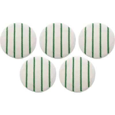 Rubbermaid P26900CT Green Stripe Carpet Bonnet, 5/Carton, White, Green - Case of 5