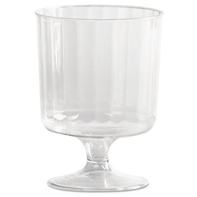 WNA Comet CCW5240 Classic Crystal Plastic Wine Glasses on Pedestals, 5 oz., Clear, Fluted, 10/Pack - Case of 240