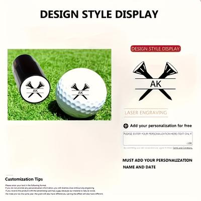 TEMU Customizable Golf Ball Stamp Set With Black Ink, Identifying Golf Balls, Reusable Golf Ball Stamps, Golf Accessories For Men And Women Golfers