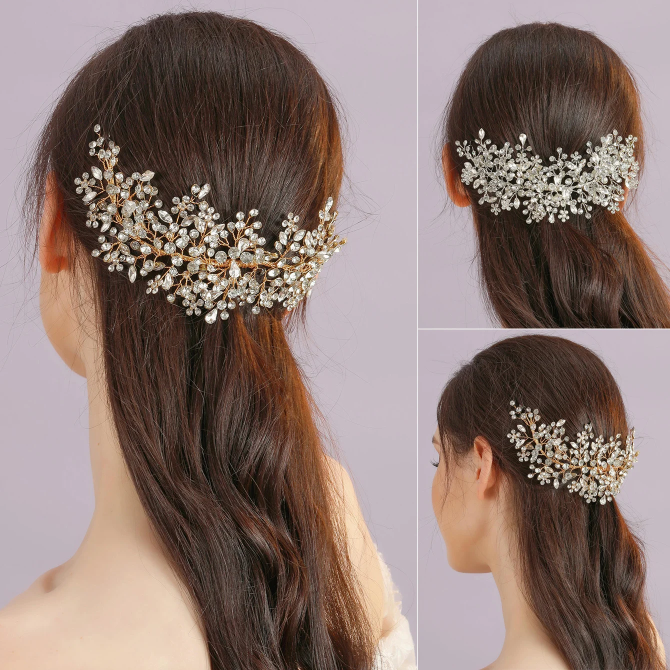 Trend ige Braut haar Accessoires Kristall Braut Stirnbänder Hochzeit Haar Reben Braut Stirnband handgemachte Kopf bedeckungen Image