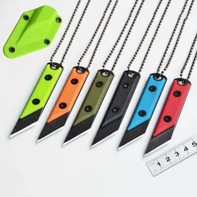 Outdoor Mini Halskette gerades Messer tragbares Messer Schlüssel bund Utility Messer Box Cutter Büro Bleistift Brieföffner und Box Cutter