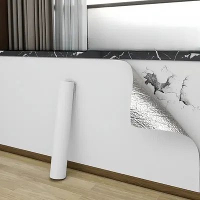 Hochwertige selbstklebende Tapete mit 3D-Leinenstruktur zum Selbermachen – wasserdicht, ölbeständig Image