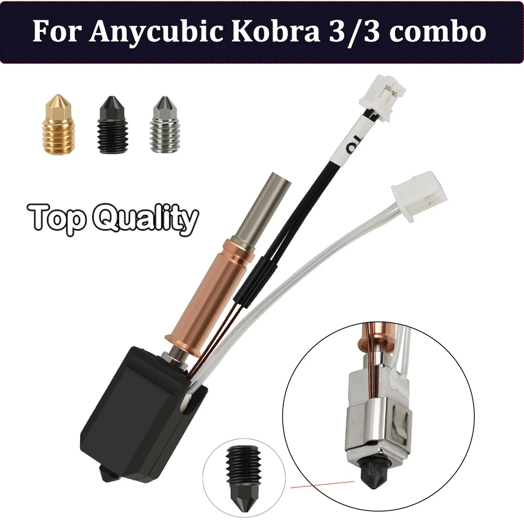 Verbessertes Hotend-Kit für Anycubic Kobra 3 Bi Metal Heatbreak Hot End 24 V 60 W Thermistor-Heizrohr für Anycubic Kobra 3 Combo Image