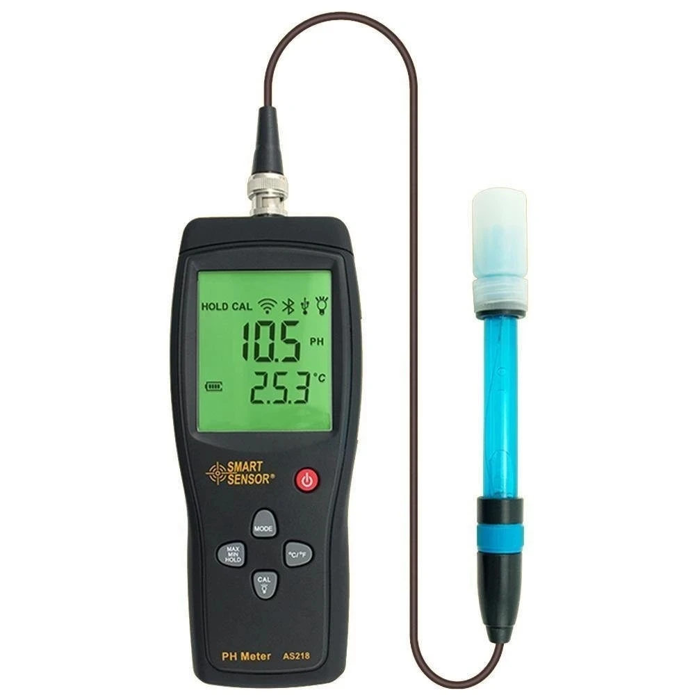 Digitales ph meter ph meter ph tester smarts ensor as218 0.00 ~ 14,00 ph feuchtigkeit messgerät wasser ph säure messgerät Image