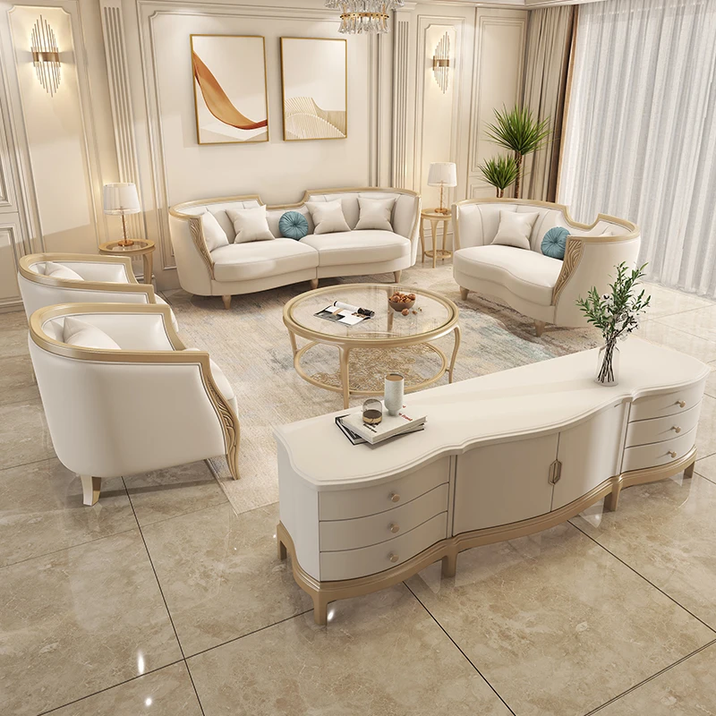 Amerikanisches Designer-Luxussofa, 2-Sitzer, modernes Loveseat-Sofa, 3-teilig, Divano Soggiorno, Wohnzimmer-Schnittmöbel Image