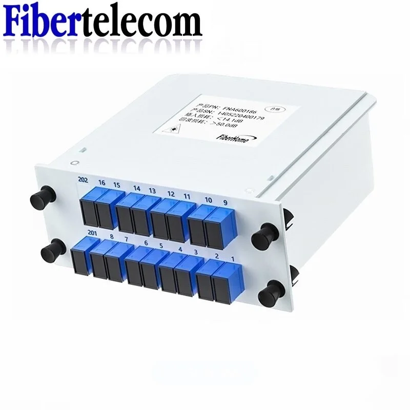 Optische Faser Splitter FTTH PLC Splitter Box 1-2 1-4 1-8 1-16 SC UPC Kassette Plug-in Typ Planar Wellenleiter Optische Image