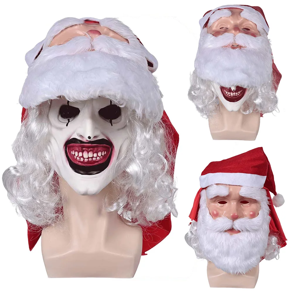 Horror Kunst Clown Santa Claus Maske Hut Set 2024 Film Terrifier 3 Cosplay Fantasy Kostüm Zubehör gruselige Männer Fantasia Requisite Image