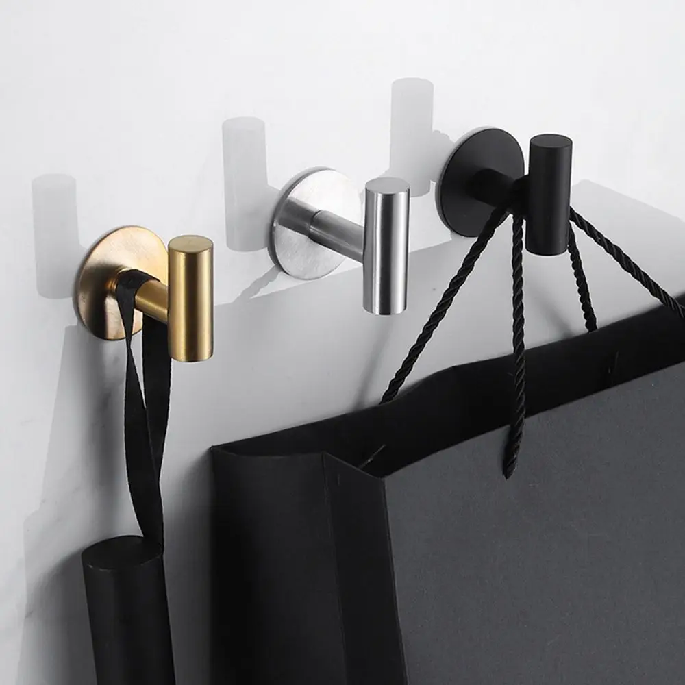 304 Edelstahl selbst klebende Schlüssel halter Bad Küche Wand halter Robe Haken Kleider ständer für Kleider tasche Hut