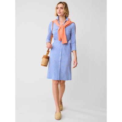 J.McLaughlin Women's Brynn Dress in Volley White/Blue/Orange, Size Medium | Spandex