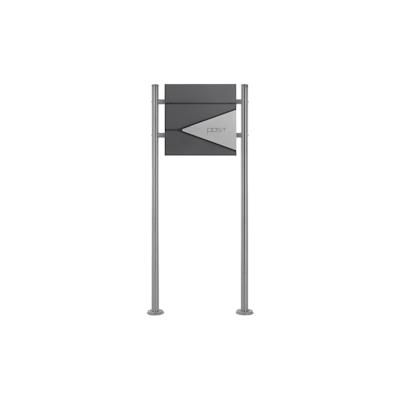 ML-Design Briefkasten mit Ständer Standbriefkasten Postkasten Zeitungsrohr Edelstahl Image