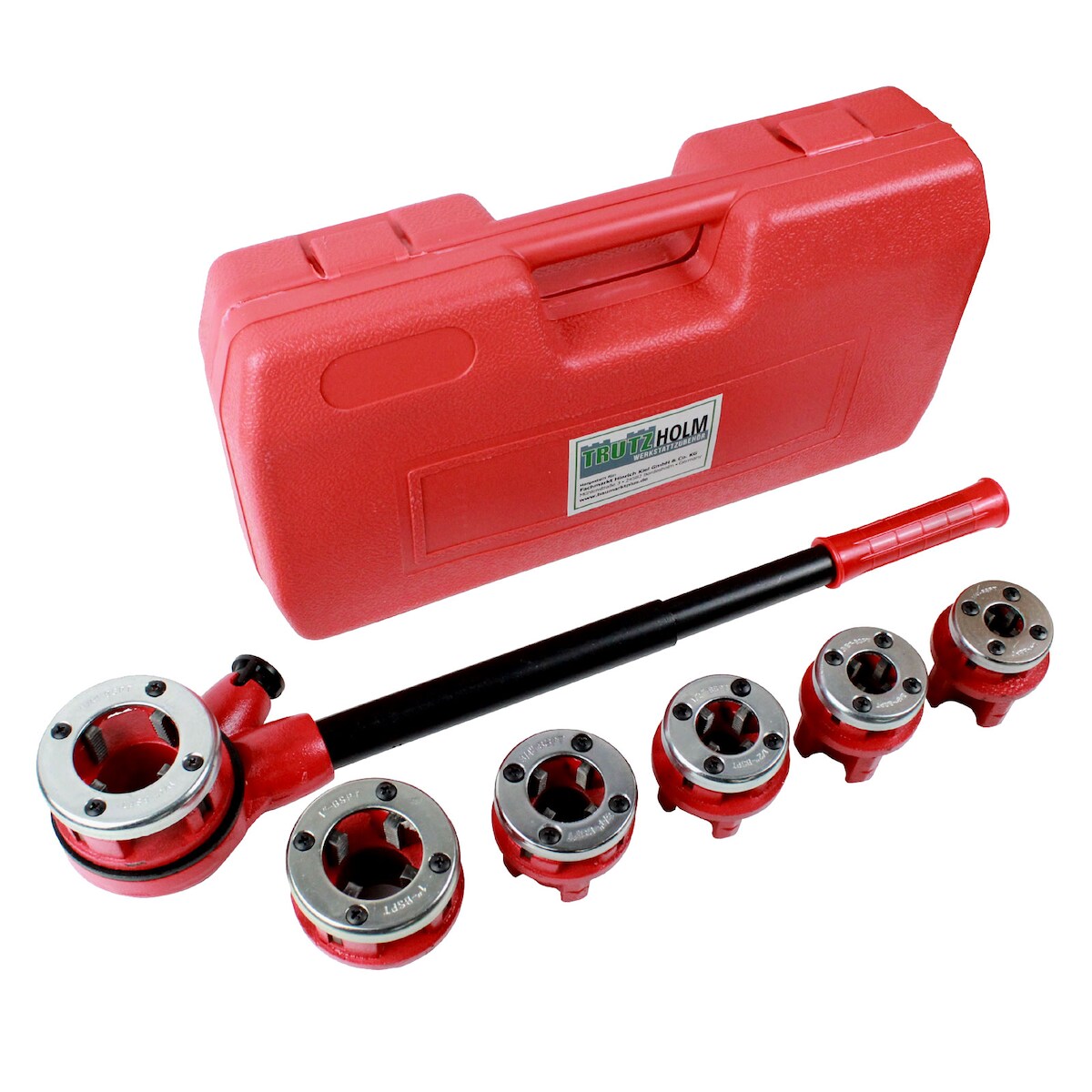 Baumarktplus Gewindeschneidkluppensatz Rohrgewindeschneidsatz Schneidkluppe 9-tlg. Satz für Rohre von 1/4" bis 1 1/4" Image