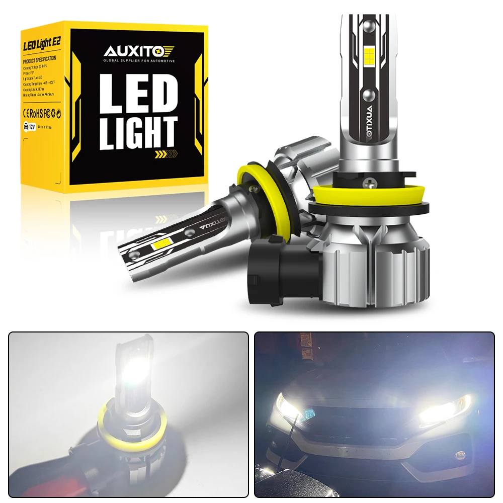 AUXITO 2 pezzi 9005 HB3 9006 HB4 H8 H9 H11 LED fendinebbia PTF H16JP H11 H8 CSP lampadine per fari a LED 12V fendinebbia lampada di guida per auto DRL