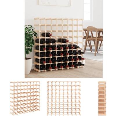 The Living Store - Weinregal für 72 Flaschen 90,5x23x90,5 cm Massivholz Kiefer - Weinregale - Braun Image
