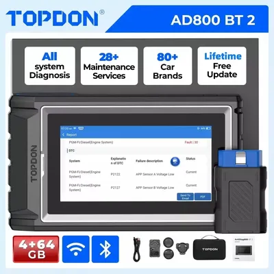 TOPDON Artidiag800 BT 2 Automotive Car Diagnostic Tool Full System OBD2 Scanner Lifetime Free Update Scan Tool VCI Repair Tool