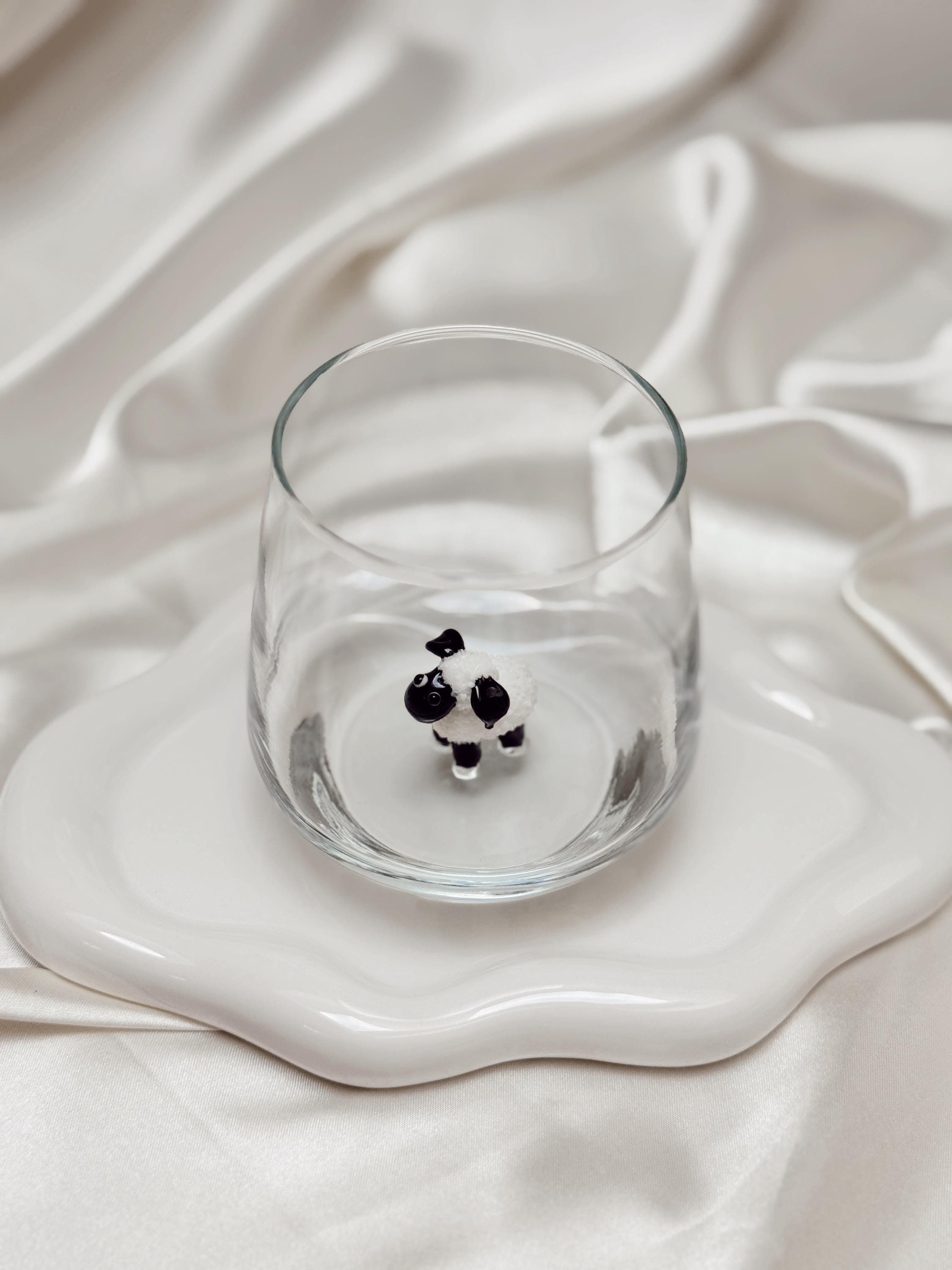 Bicchiere da vino di Murano a forma di pecora - Bicchiere da vino senza stelo a forma di pecora, bicchiere di vetro fatto a mano, piccolo bicchiere da
