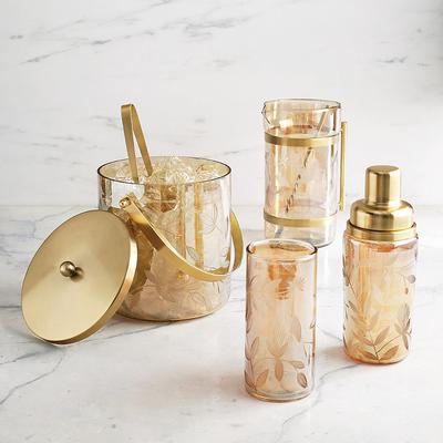 Margot Etched Barware Collection - Ice Bucket with Tongs - Frontgate