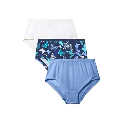 Plus Size Women's Comfort Choice® 3-Pack Comfort Leg Brief by Comfort Choice in Butterfly Pack (Size 11)