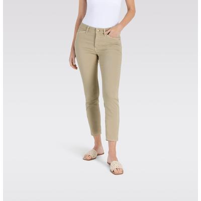 7/8-Jeans MAC "Dream Summer", Damen, Gr. 42, Länge 28, beige (smoothly beige), Denim/Jeans, Obermaterial: 75% Baumwolle, 12% Modal, 9% Polyester, 4% Elasthan, casual, figurbetont knöchelfrei, Jeans, verkürzt mit Schlitz am Saum Image