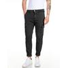Cargohose REPLAY "JAAN", Herren, Gr. 33, Länge 30, schwarz, Web, Obermaterial: 91% Baumwolle, 6% Elastomultiester, 3% Elasthan, casual, slim fit lang, Hosen, Hyperflex