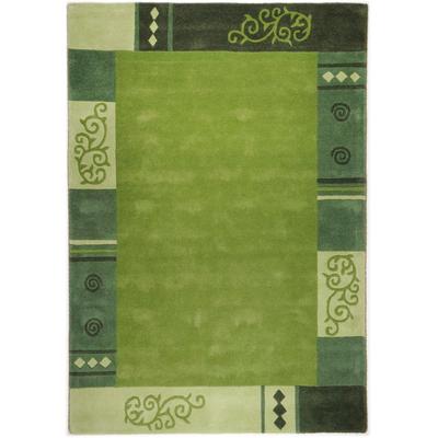Wollteppich THEKO "Ambadi", grün, B:120cm H:14mm L:180cm, Schurwolle, Teppiche, reine Schurwolle, handgetuftet, mit Bordüre, modern Image