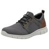 Slip-On Sneaker RIEKER, Herren, Gr. 44, grau (grau, braun), Lederimitat, Textil, sportlich, Schuhe, Schlupfschuh, Halbschuh, Freizeitschuh mit Gummizug, zum Schlupfen