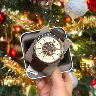 Michael Kors Accessories | Fossil 48mm Flynn Automatic Brown Leather Watch | Color: Brown | Size: Os