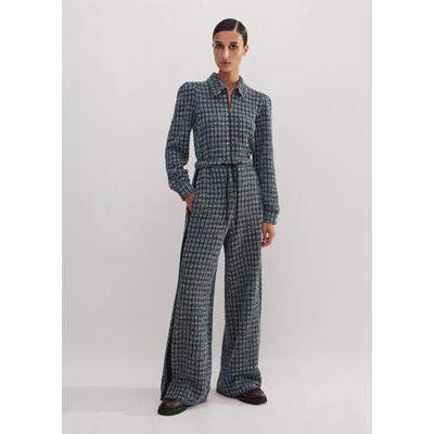 Tweed Drawstring Jumpsuit - Blue - ME+EM Jumpsuits