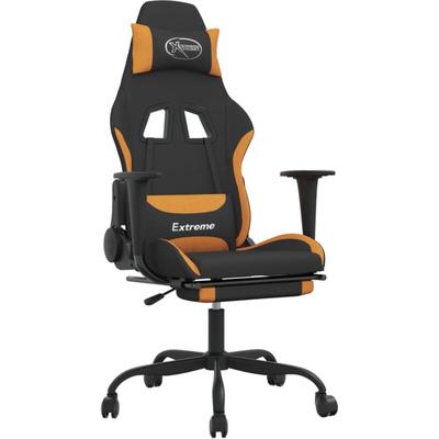 Vidaxl - Gaming-Stuhl mit Massage & Fußstütze Schwarz und Orange Stoff