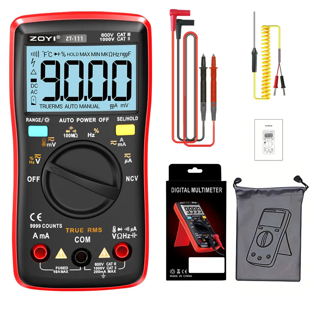Zoyi vierstelliges hochpräzises automatisches digitales Multimeter Wartung von Verbrennungs geräten zt111 hochpräzises Multimeter Image
