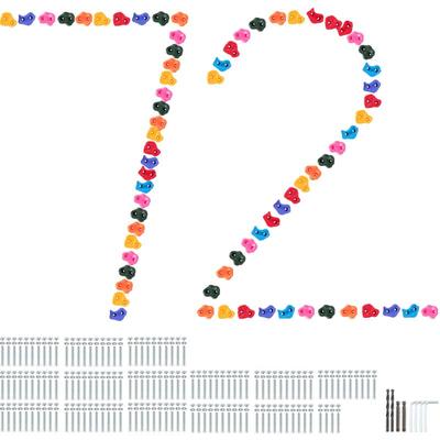 72 Klettergriffe, Kletterfelsen in verschiedenen Größen und Farben für Kinder und Erwachsene, Image