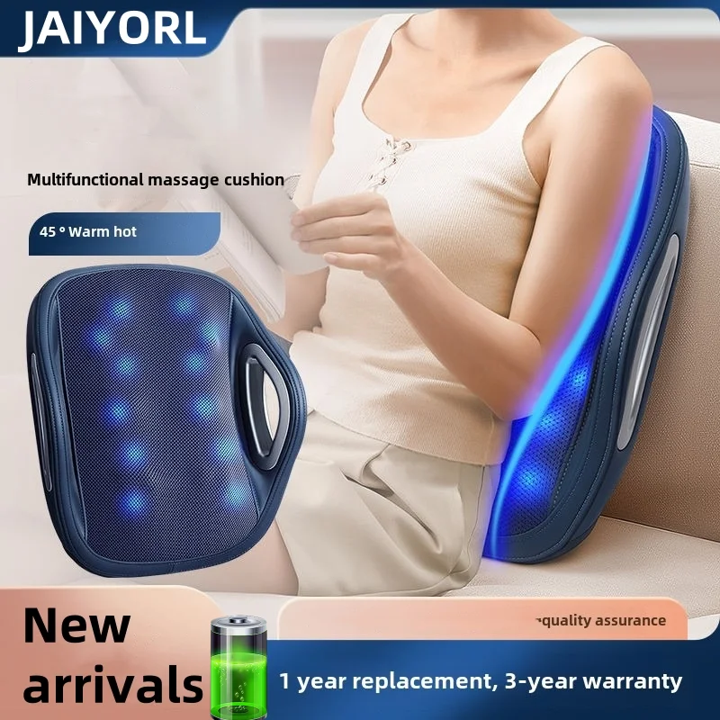 Großes schwimmendes Shiatsu-Rückenmassagegerät mit Wärme, Weihnachtsgeschenke für Männer, Ehemann, tragbares Stuhlpolster, Knetmatte, Büro und Zuhause Image