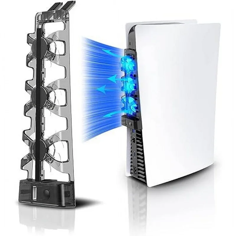 Ps5 Zubehör Lüfter mit LED-Licht, für Scheiben-und Digital ausgaben, effizientes Kühlsystem, horizontal kompatibel Image