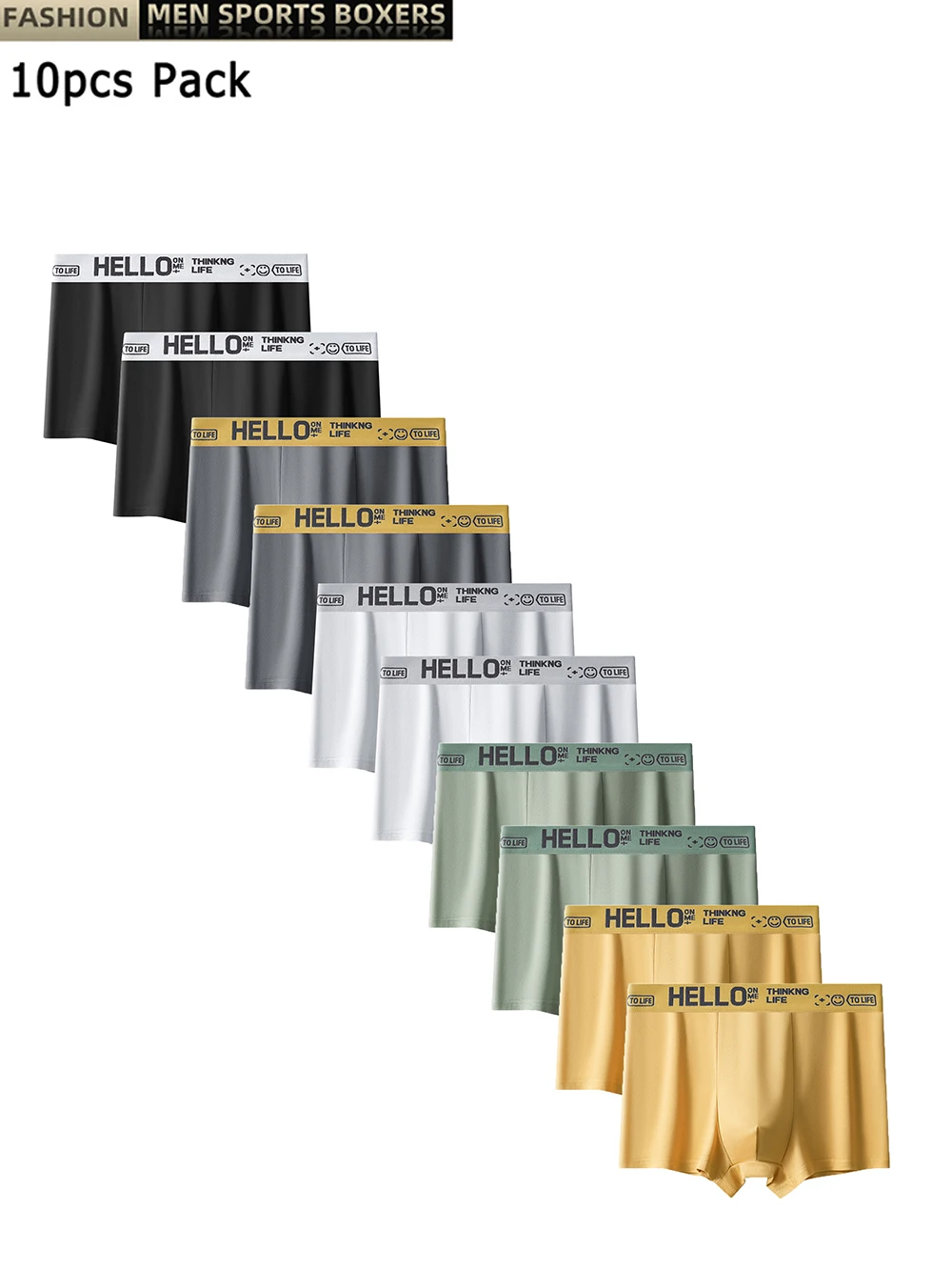 10 TEILE/SATZ männer Unterwäsche Hohe Stretch Männer Boxer Shorts Atmungsaktive Soft Männer Unterhose Mode Schlüpfer der Männer Plus Größe XS-XXL Image