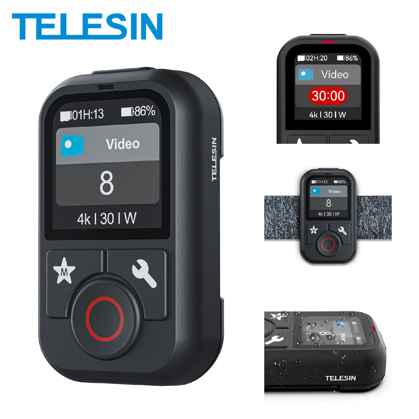TELESIN T13 Bluetooth-Fernbedienung für GoPro Hero 13 12 11 10 9 8 Max mit Handschlaufe für Action-Kamera-Zubehör Image