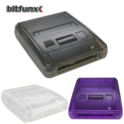 Bitfunx SFC Ersatzgehäuse Transparente Box für Super Famicom Konsole Super NES Spielekonsole Image